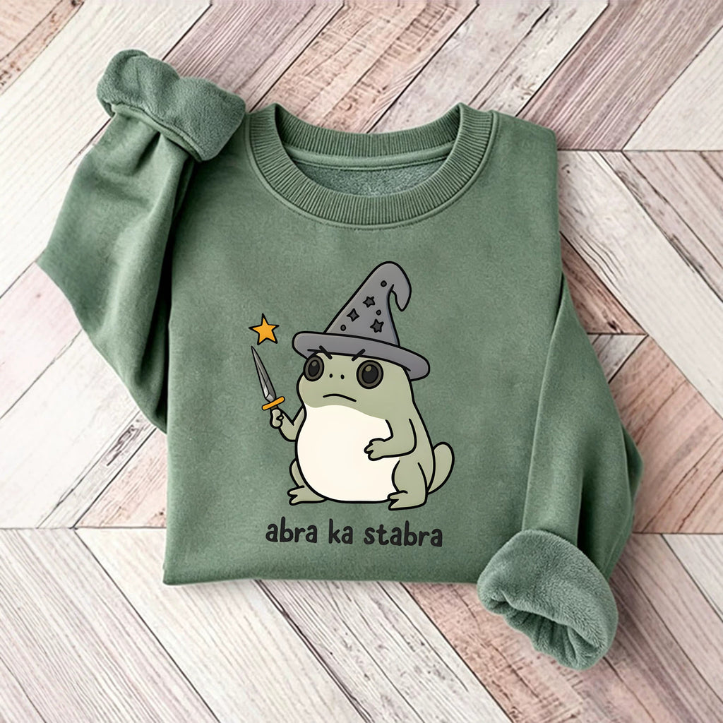 Frog printed fleece hoodie