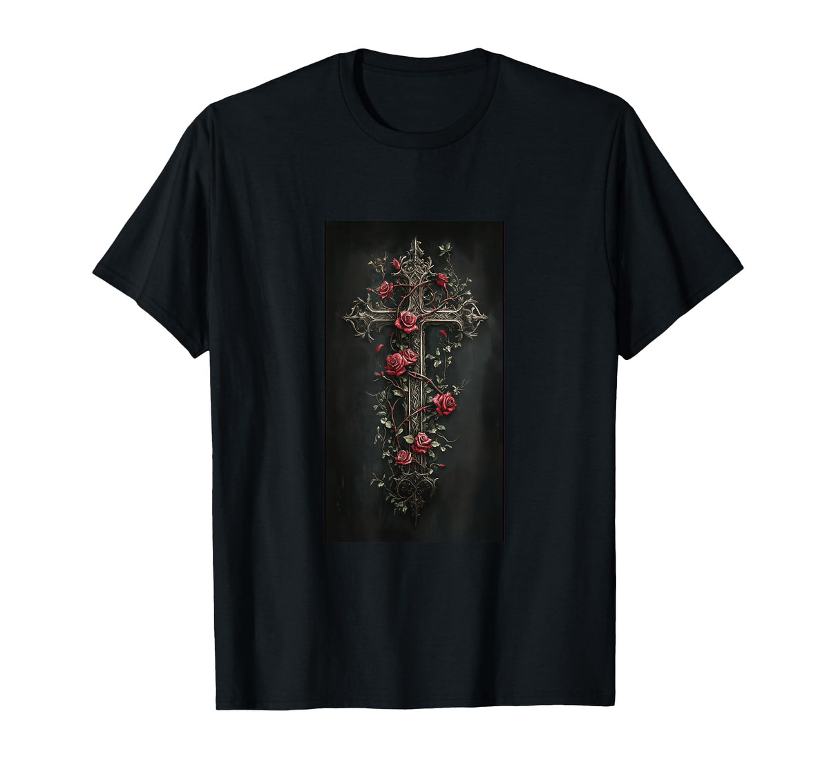 Gothic Cross Grunge Aesthetic Y2K Goth T-Shirt - Trendy Graphic Men Women