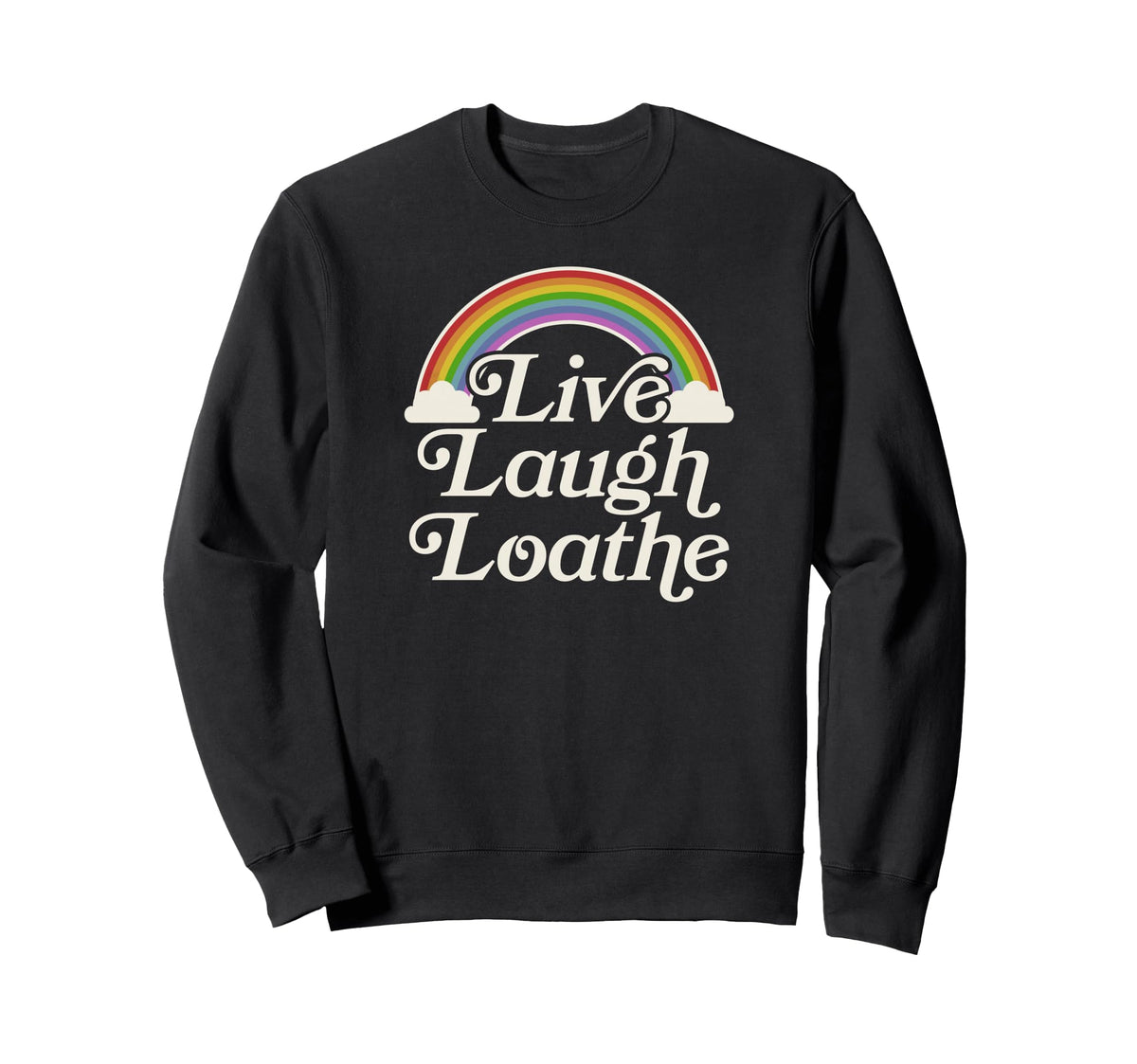 Funny Goth Gothic Parody Rainbow Sweatshirt - Fun Novelty Design Unisex