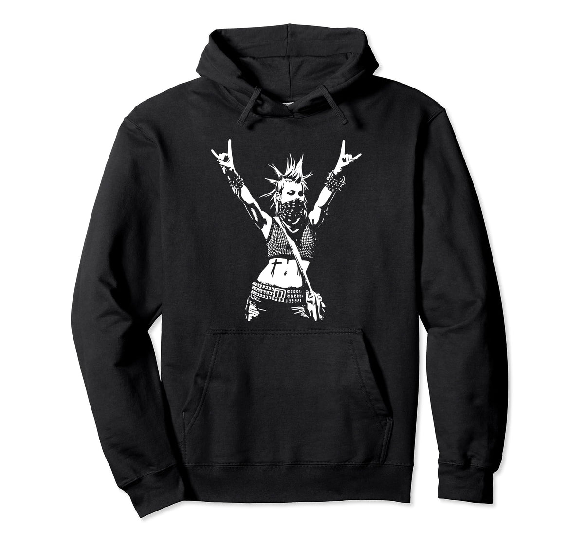 Hand Horns Punk Rock 90S Grunge Hoodie - Aesthetic Graphic for Adults