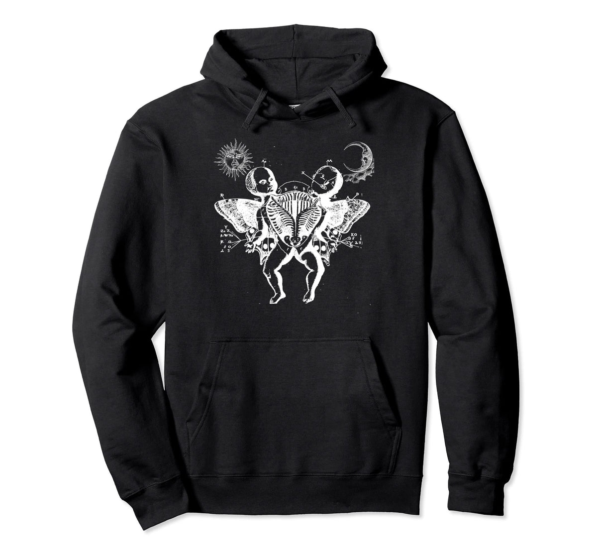 Siamese Twins Butterfly Wings Gothic 90S Hoodie - Aesthetic Graphic Unisex