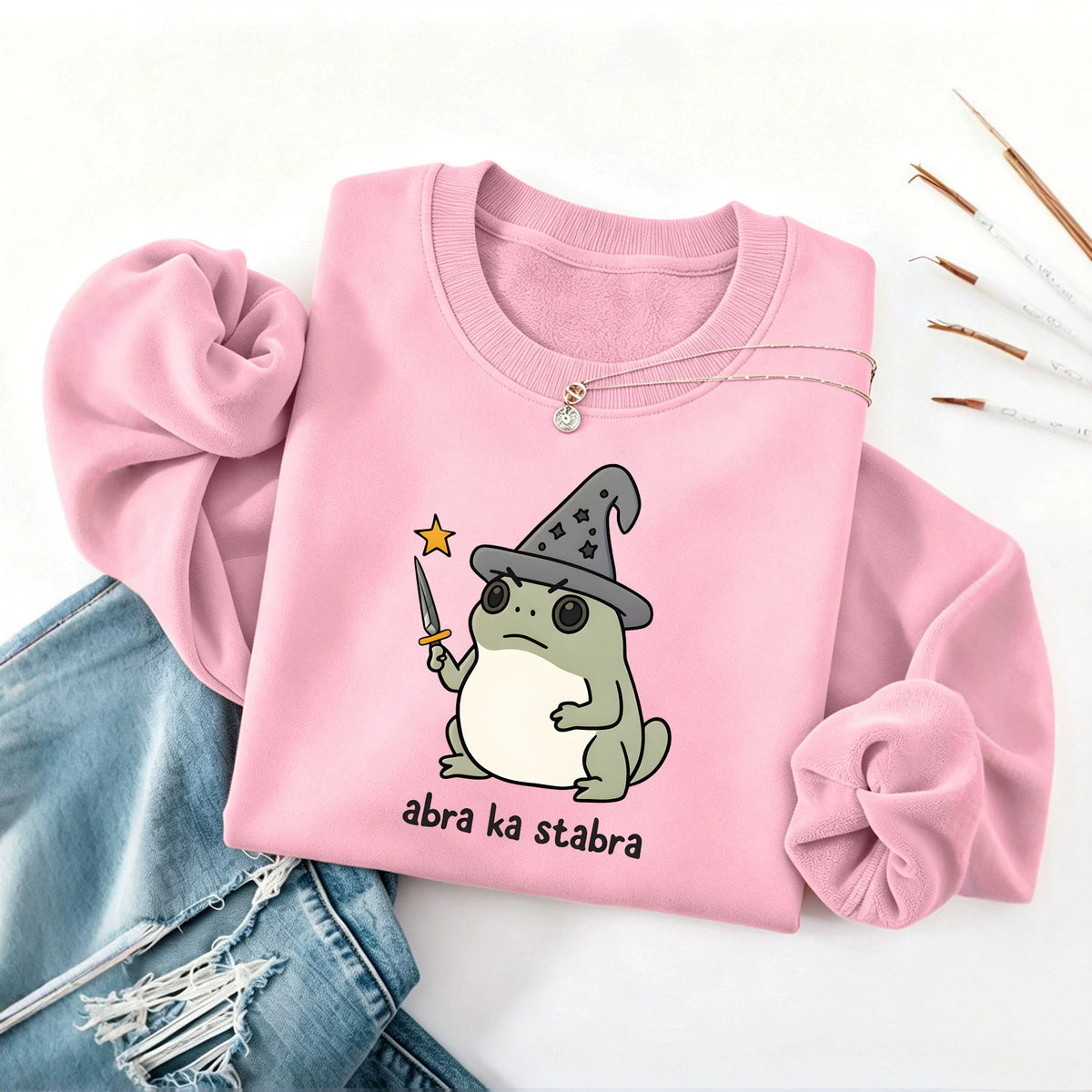 Frog printed fleece hoodie