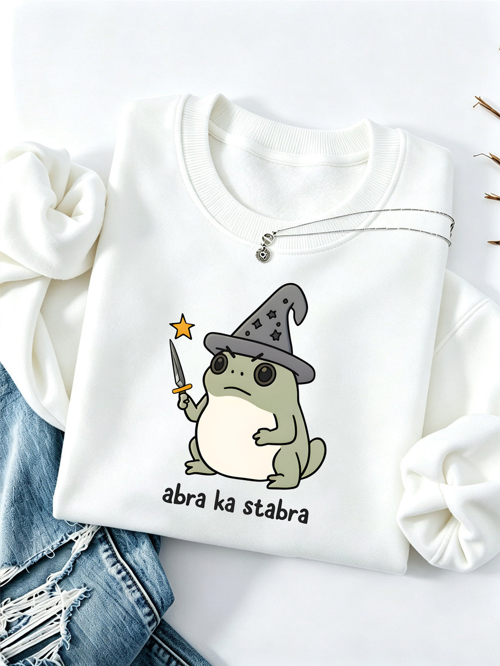 Frog printed fleece hoodie