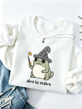 Frog printed fleece hoodie