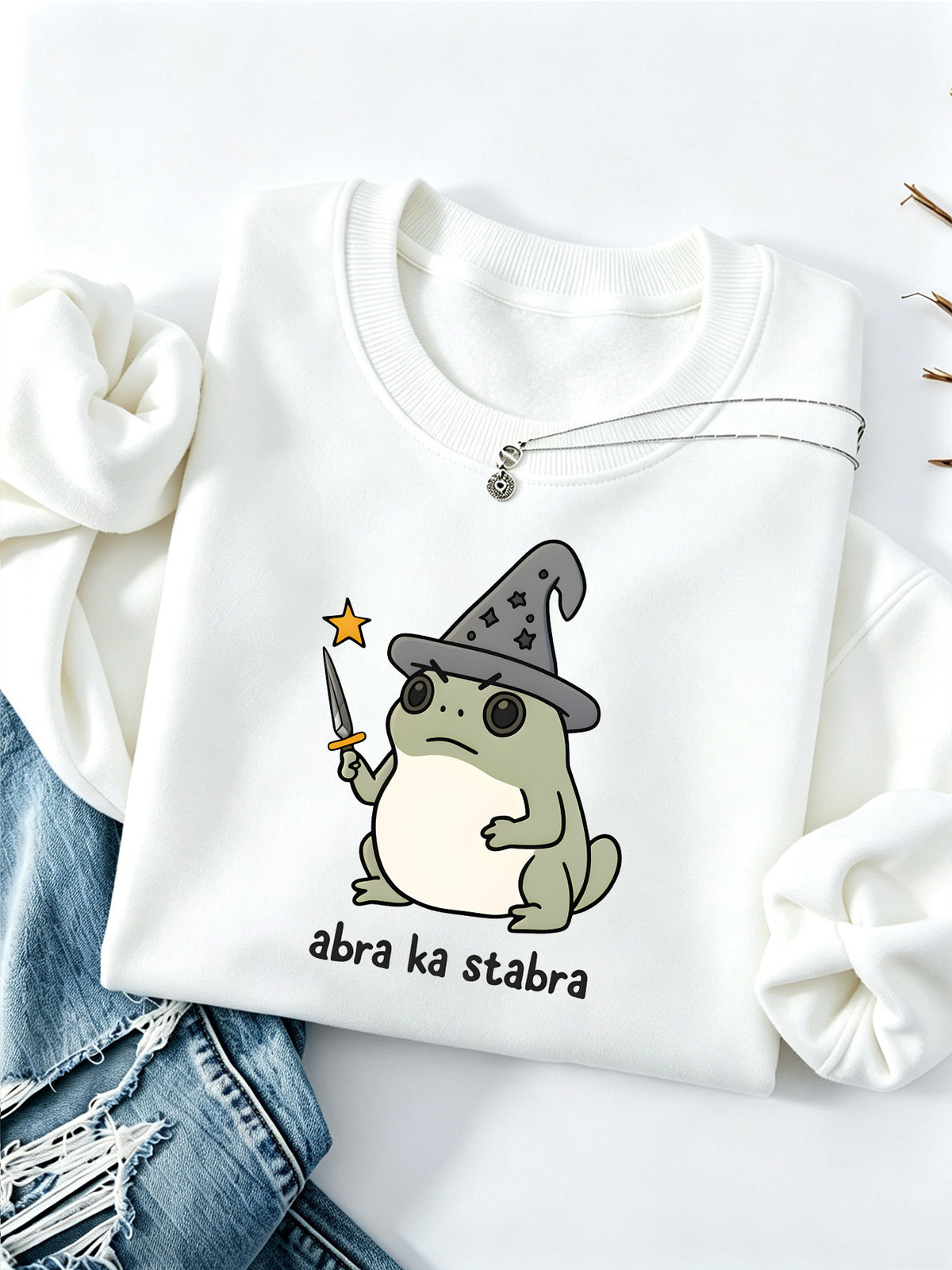 Frog printed fleece hoodie
