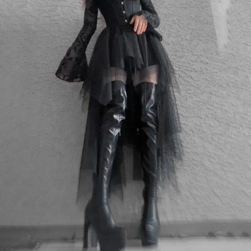Black Punk Tulle Skirt