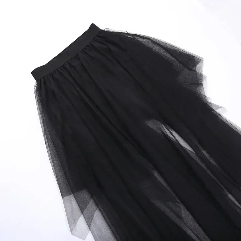 Black Punk Tulle Skirt