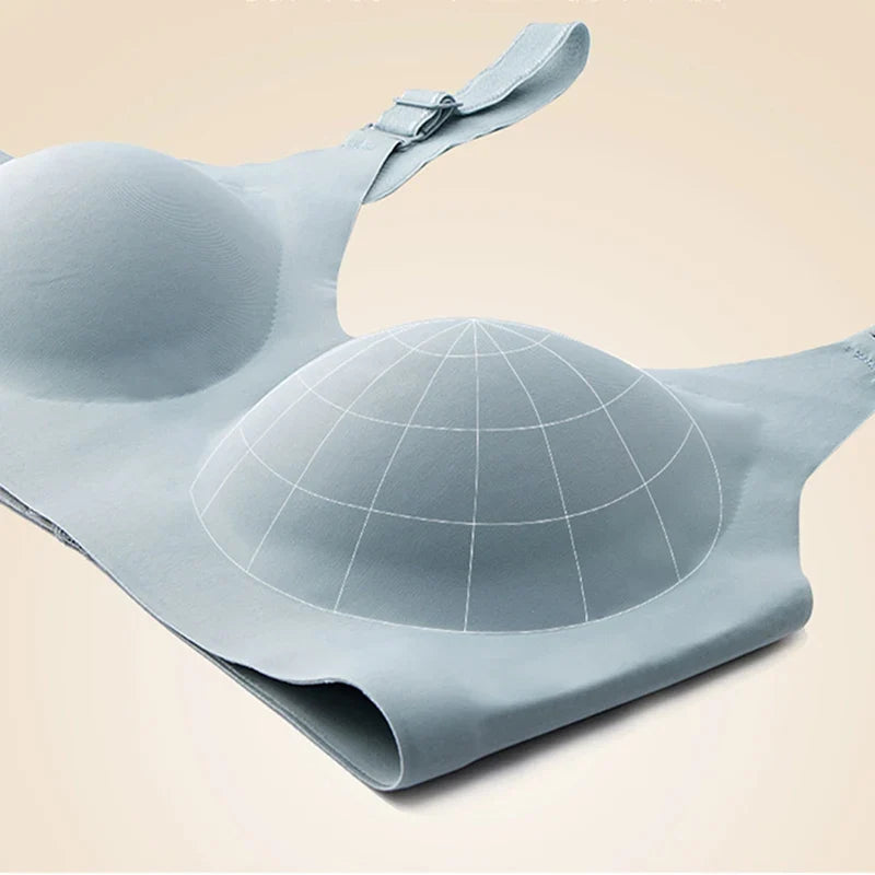 Women's Seamless Bras Ladies Thin Style Jelly Color Soft Breastfeeding Bra Wireless Underwear Comfortable Deep V Gather