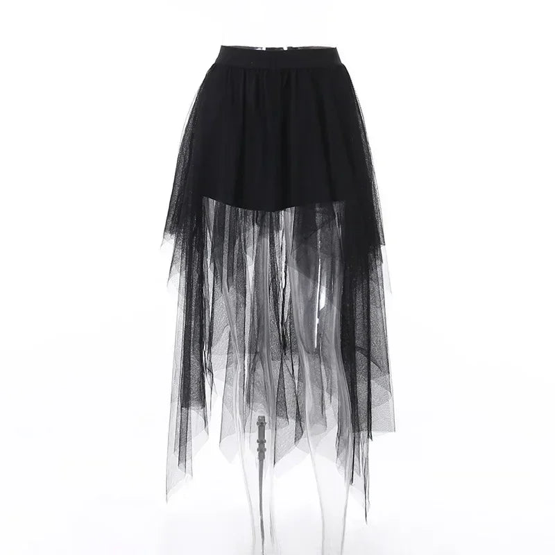 Black Punk Tulle Skirt