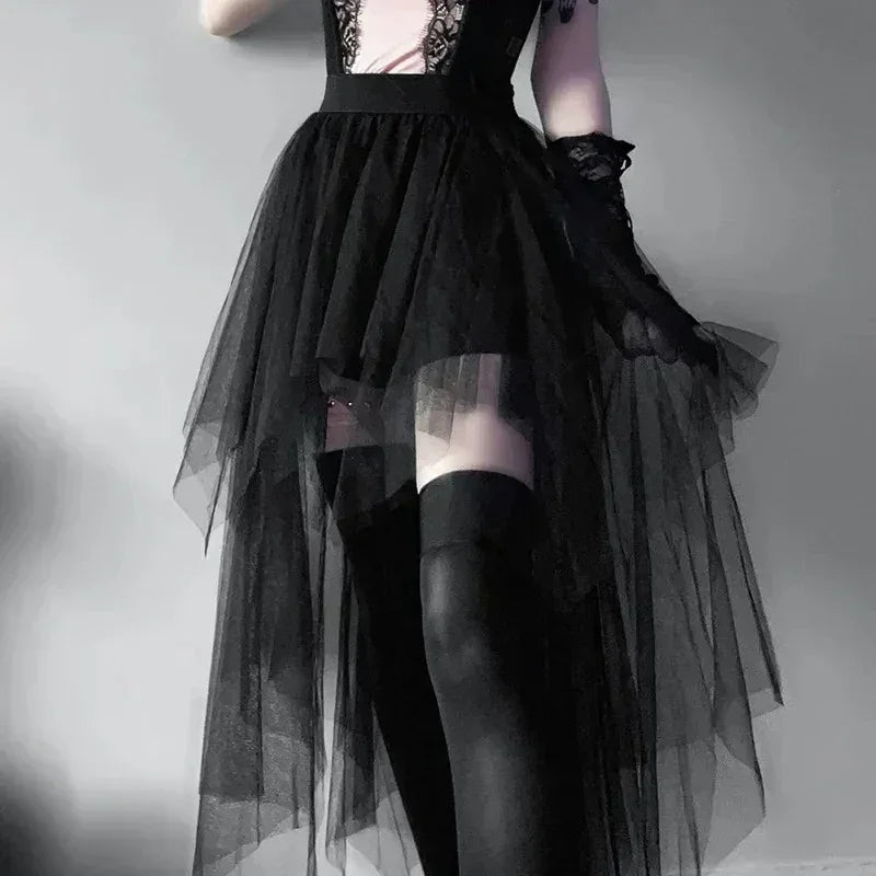 Black Punk Tulle Skirt