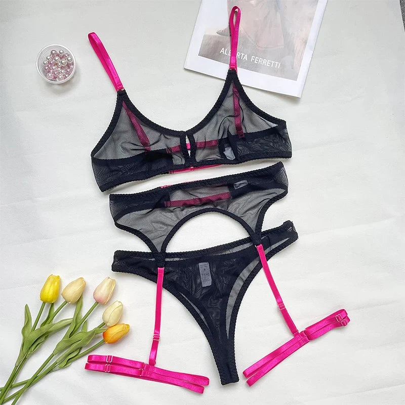Plus Size Lace Bra Sets Sexy For Women Thin Breathable Comfortable Bra And Panty Sets Intimate Underwear