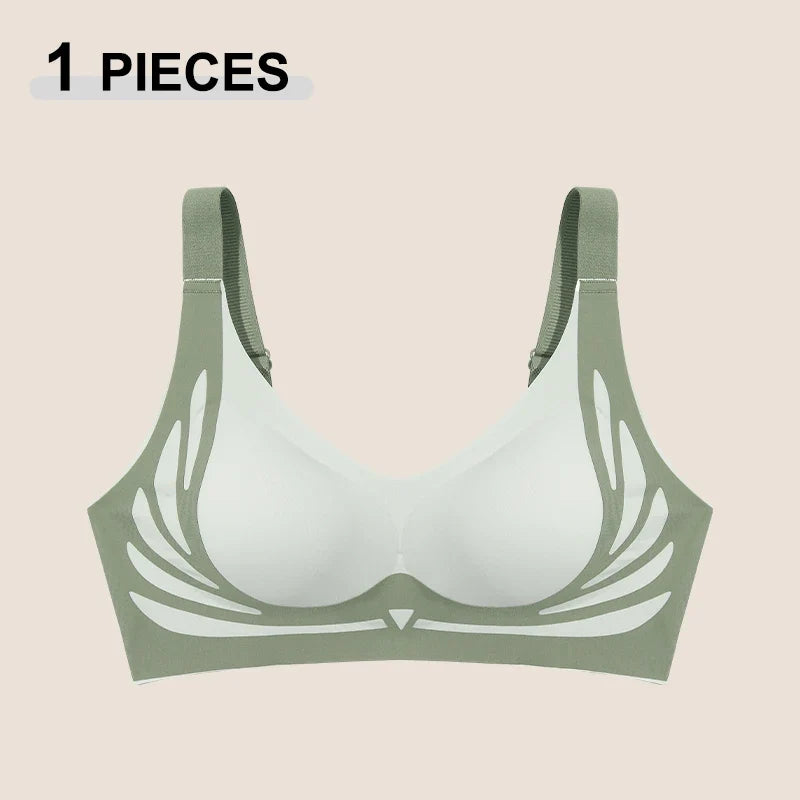 1/2Pcs/Set Women Push Up Bras Seamless Comfortable Angel Wings Bras Set Trendy Soft Breathable Underwear Female No Wire