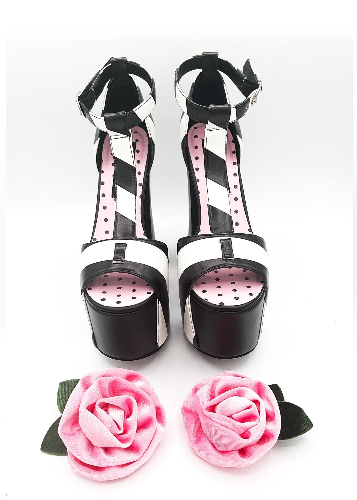 Rosie Striped Peep Toe Platform