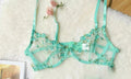 YUQI Sheer Floral Lace Lingerie Bra Set