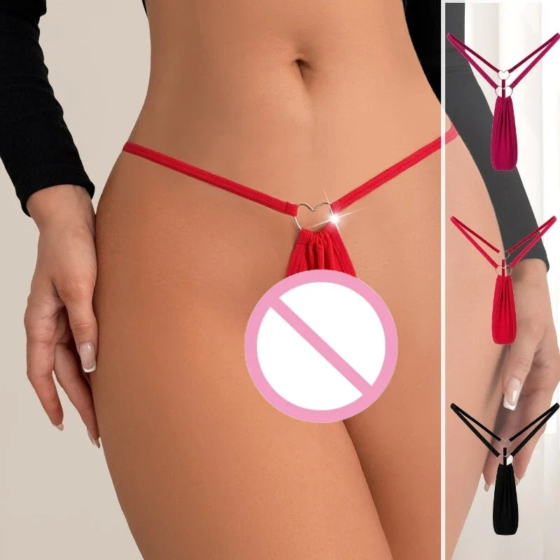Hot Sale New Fashion Sexy Women G-string Low Rise T-back Intimate Comfort Female Thongs Love Design Underwear Panties