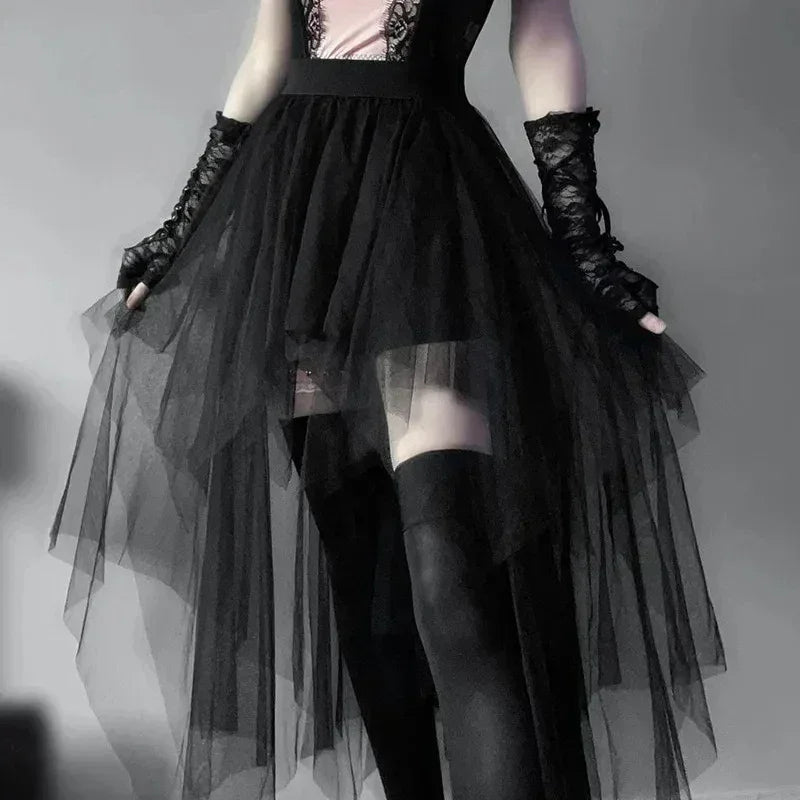 Black Punk Tulle Skirt