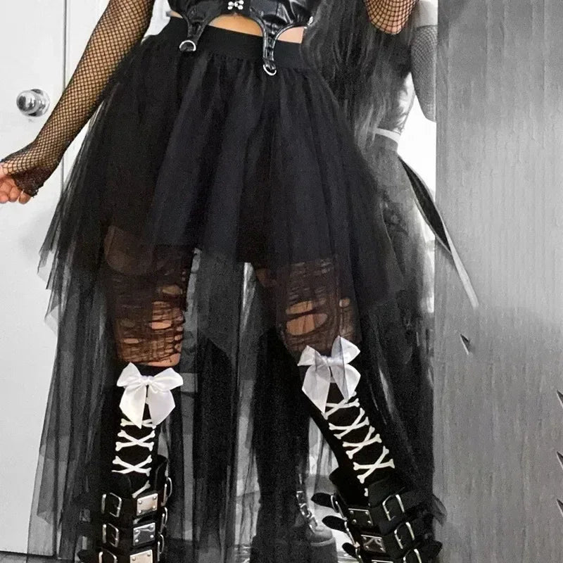 Black Punk Tulle Skirt