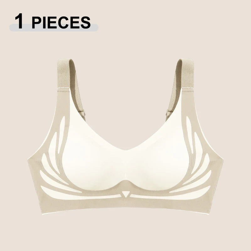 1/2Pcs/Set Women Push Up Bras Seamless Comfortable Angel Wings Bras Set Trendy Soft Breathable Underwear Female No Wire