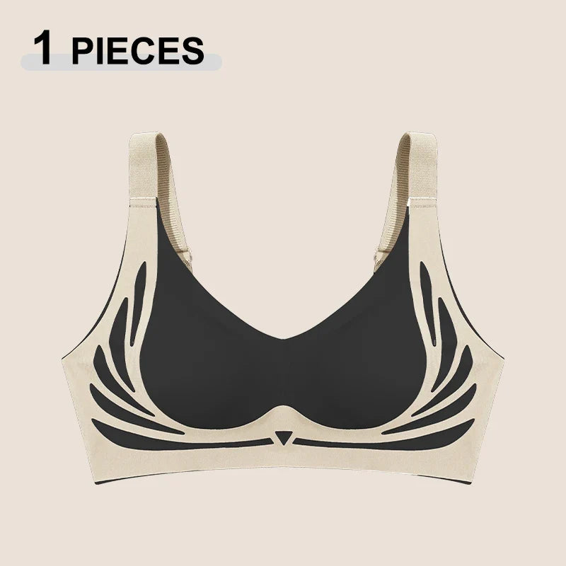 1/2Pcs/Set Women Push Up Bras Seamless Comfortable Angel Wings Bras Set Trendy Soft Breathable Underwear Female No Wire