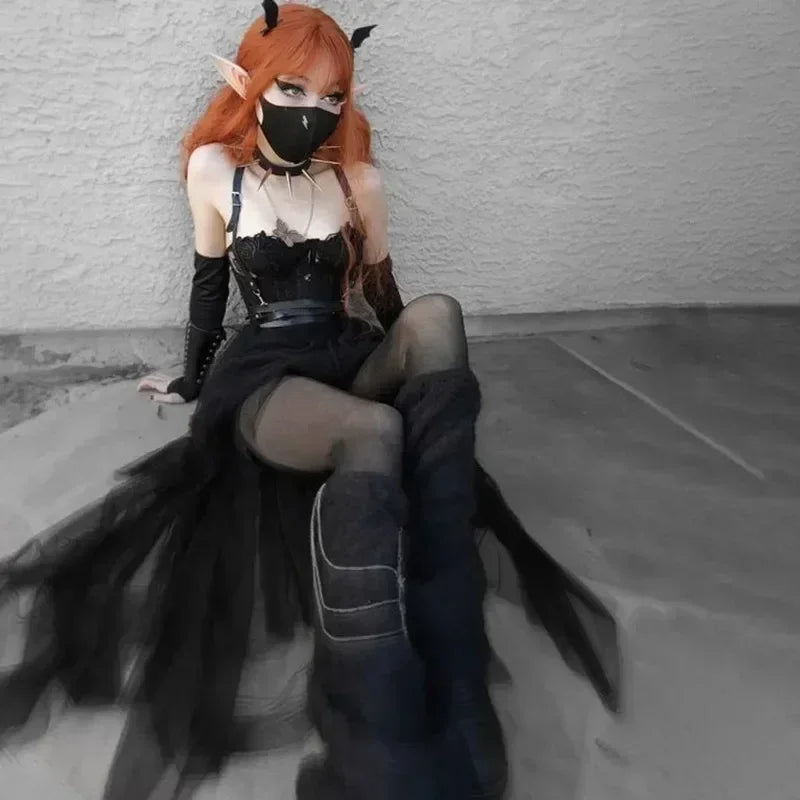 Black Punk Tulle Skirt