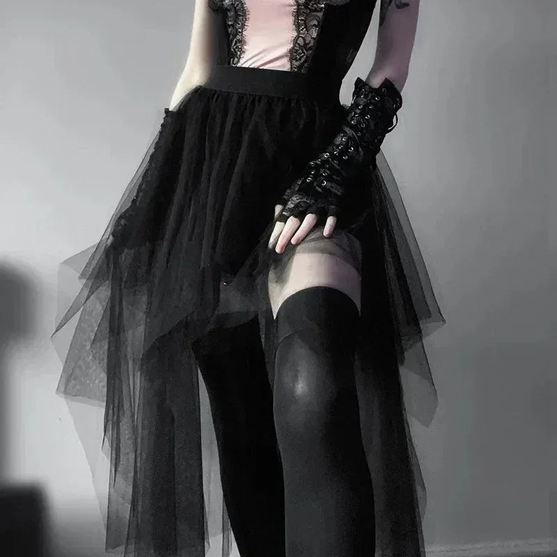 Black Punk Tulle Skirt