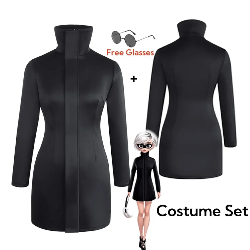 Gojo-Inspired Bodycon Cosplay – Stretch Fit with Glasses Set