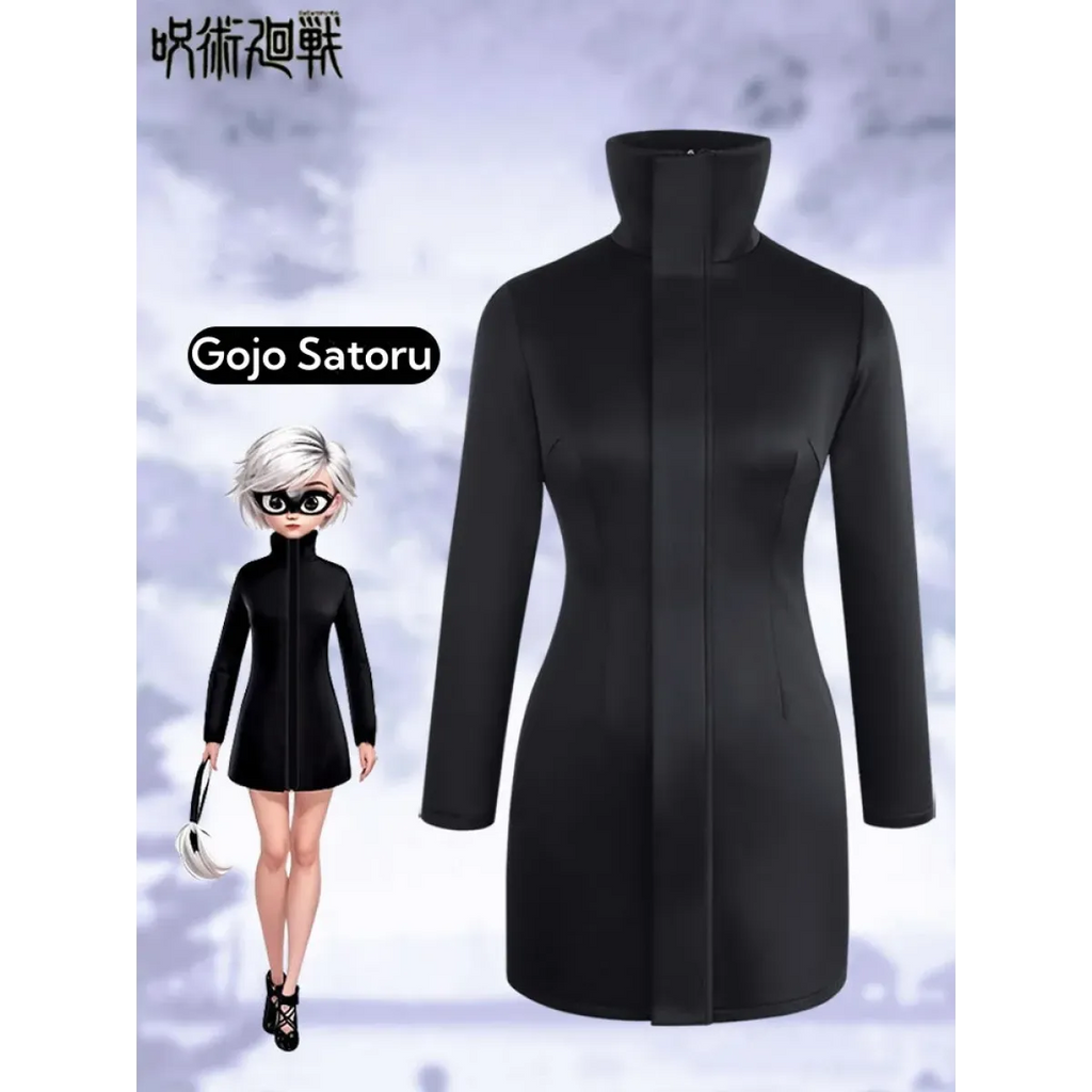 Gojo-Inspired Bodycon Cosplay – Stretch Fit with Glasses Set