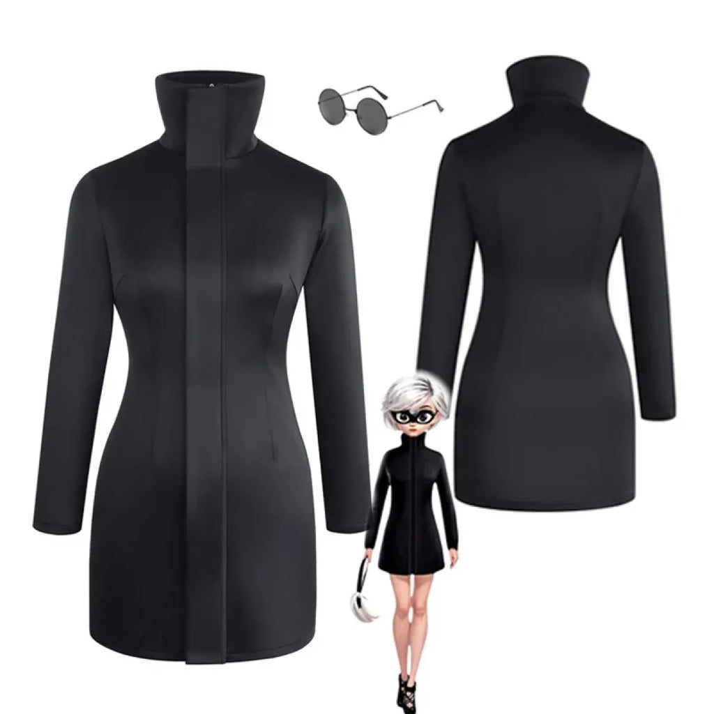 Gojo-Inspired Bodycon Cosplay – Stretch Fit with Glasses Set