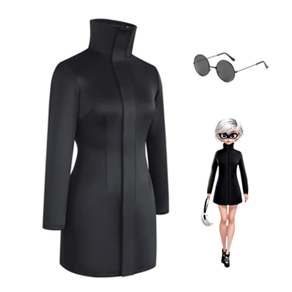 Gojo-Inspired Bodycon Cosplay – Stretch Fit with Glasses Set