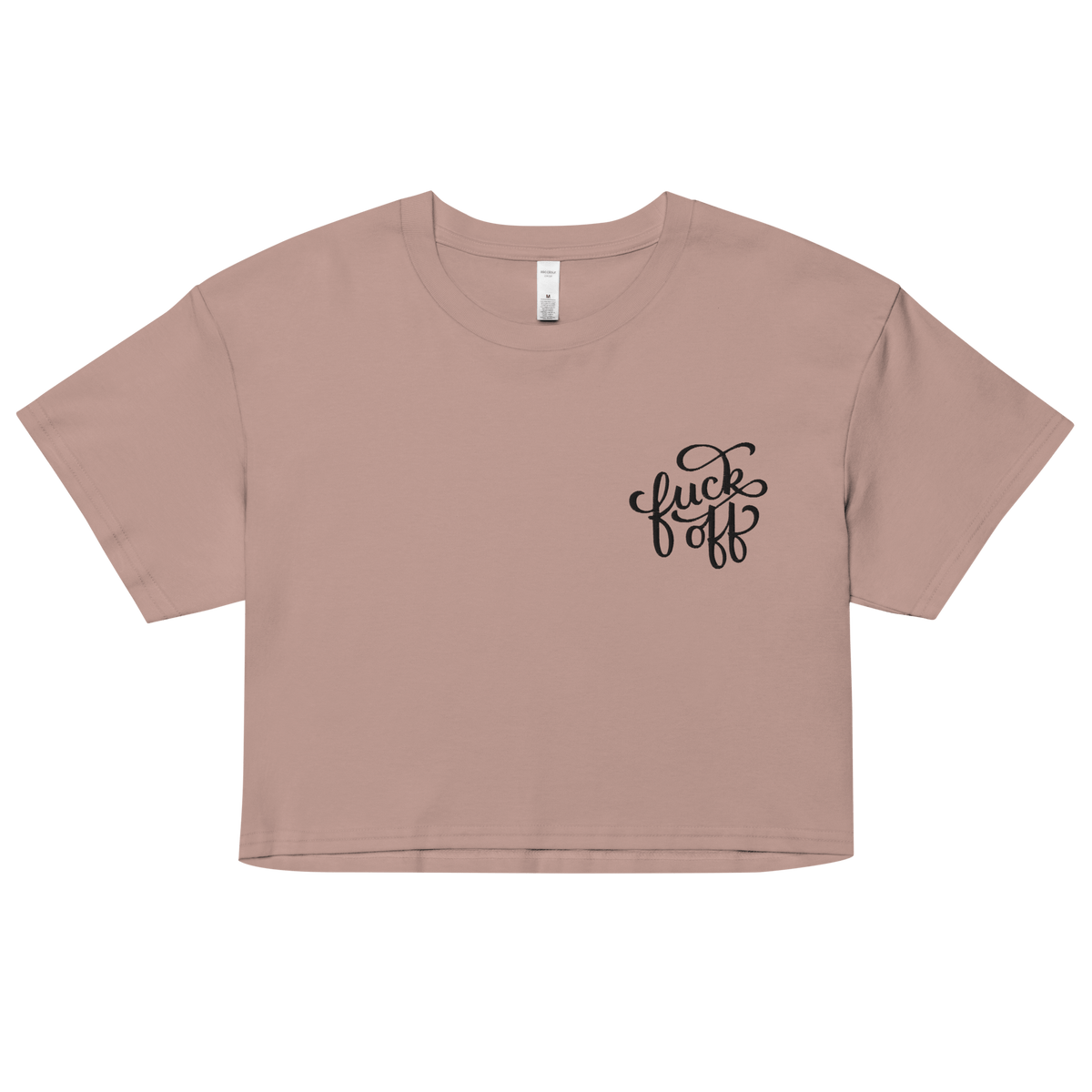 Fuck Off Embroidered Crop Top