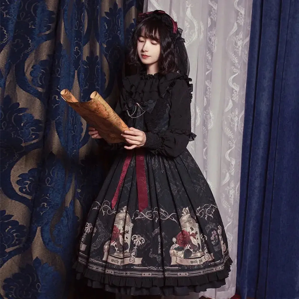 Gothic Lolita Print Gown