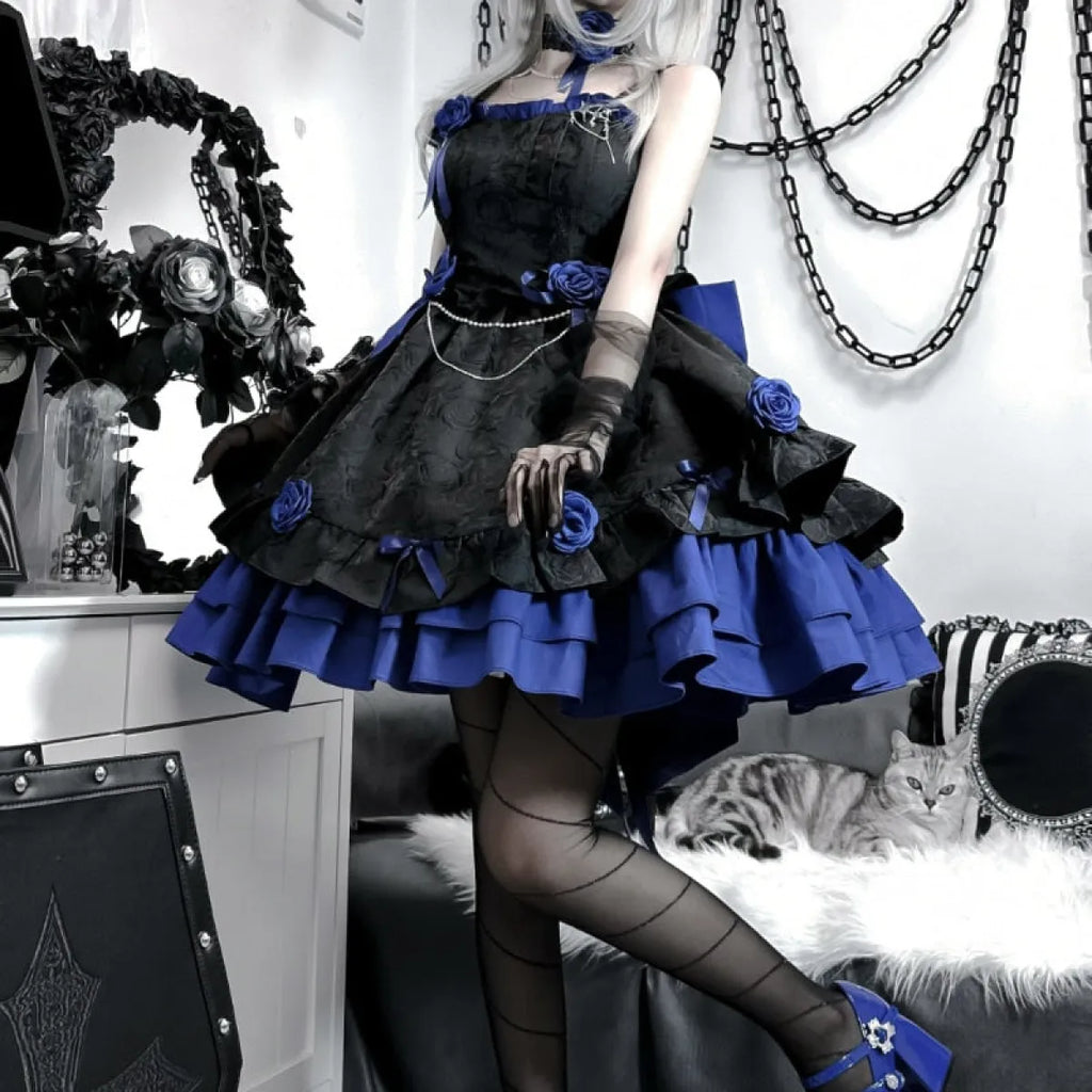 Dark Victorian Gothic Lolita Rose Dress