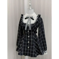 Lolita Plaid Lace Trim Gown