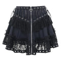 Gothic Lace-Up Skirt – Kawaii Harajuku Punk Ruffle Mini Skirt