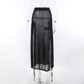 Punk Gothic Eyelet Mesh Skirt