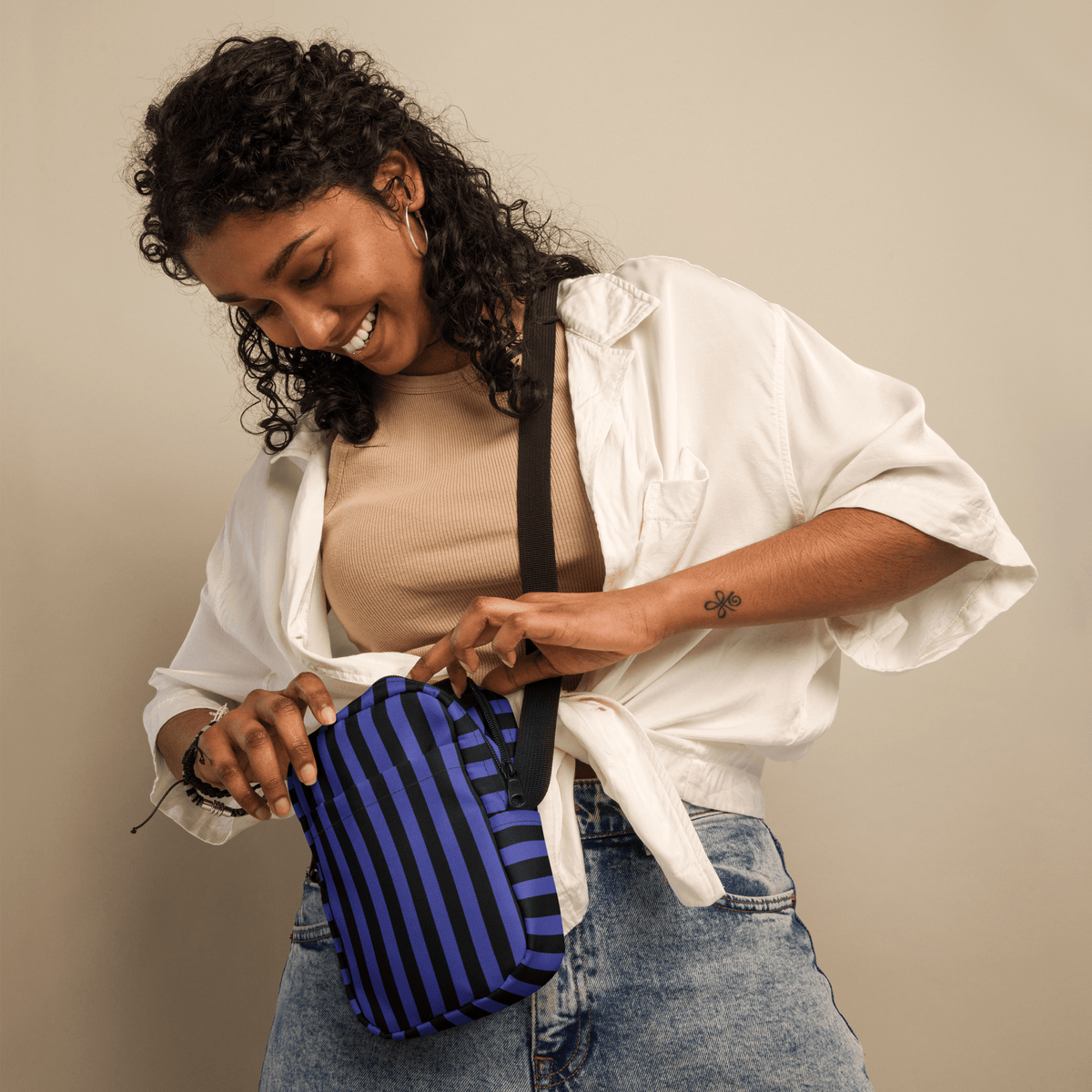 Nevermore Days Striped Crossbody Bag