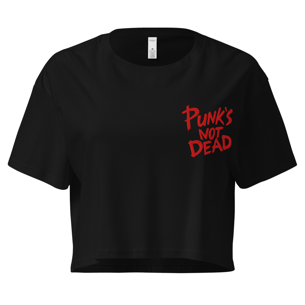 Punk's Not Dead Embroidered Crop Top