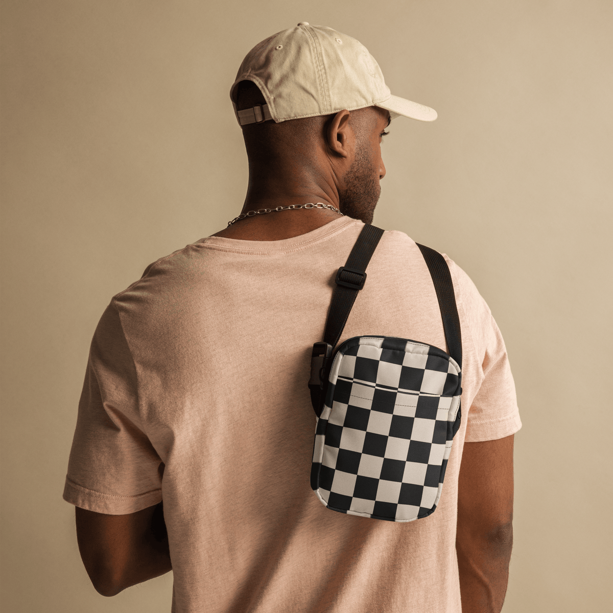 Retro Revival Checkerboard Crossbody Bag