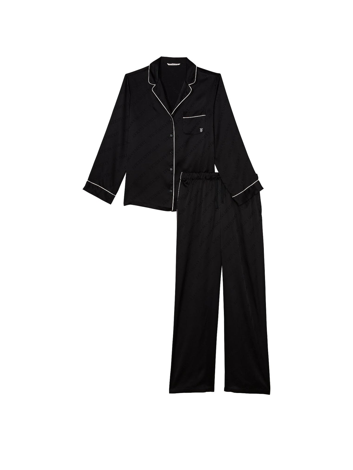 Victoria's Secret Satin Pajama Set, Long Sleeve Button Down Shirt & Pants, Sleepwear for Women (XS-XXL)