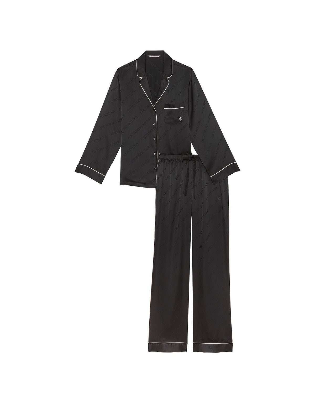 Victoria's Secret Satin Pajama Set, Long Sleeve Button Down Shirt & Pants, Sleepwear for Women (XS-XXL)