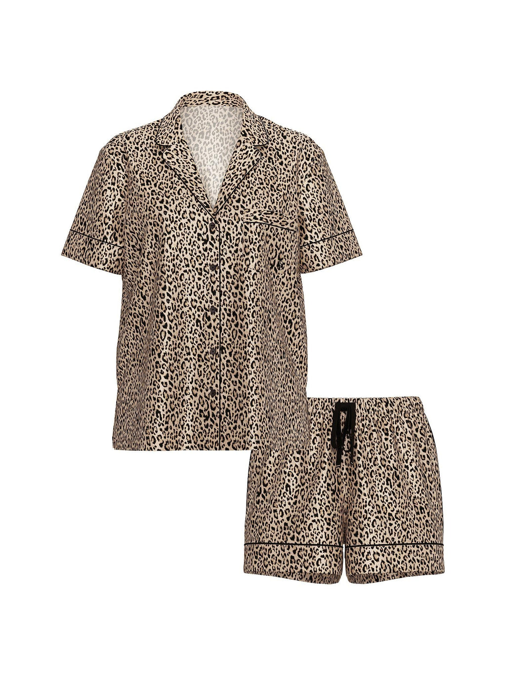Victoria's Secret Satin Pajama Set, Short Sleeve Button Down Shirt & Shorts, Sleepwear for Women (XS-XXL)