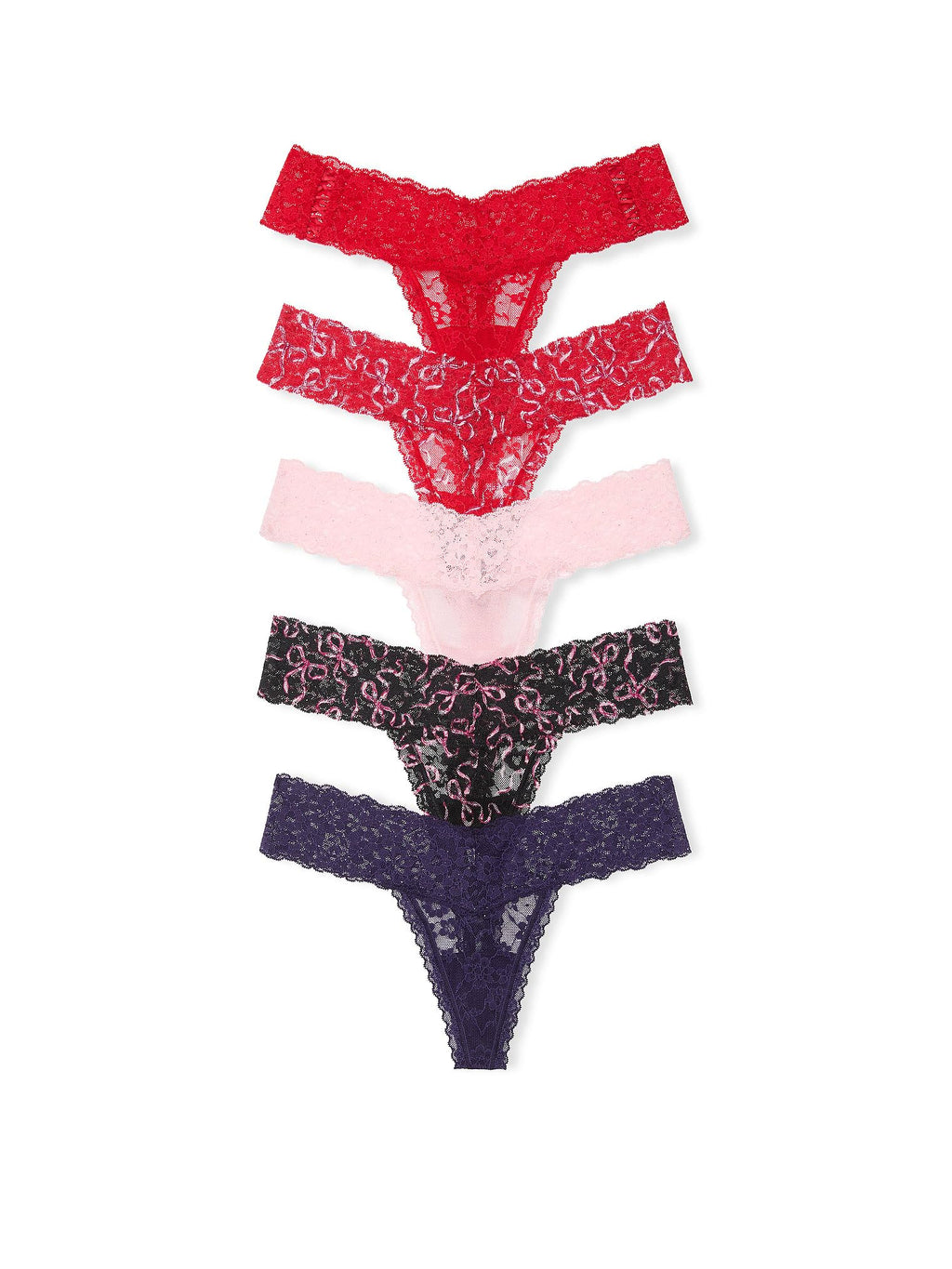 Victoria's Secret Women's Lace Thong Underwear, Panties for Women, Multi Pack (XS-XXL)
