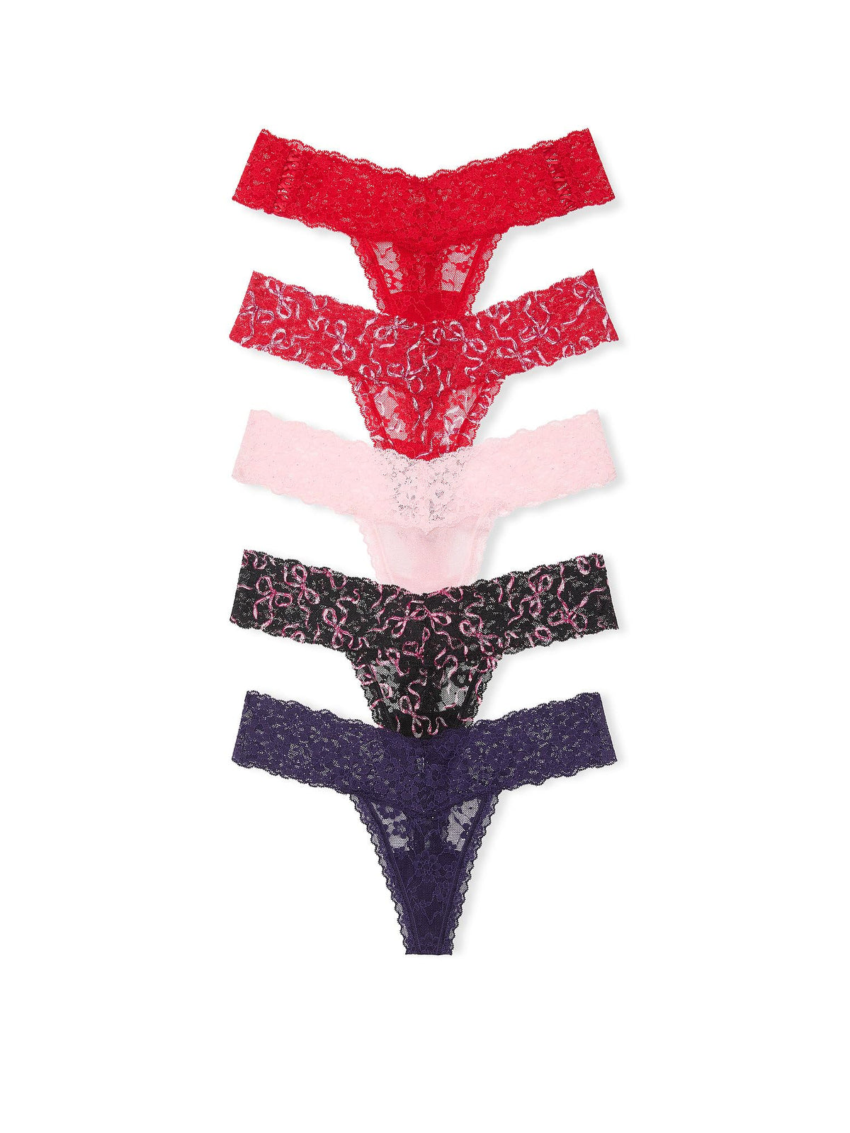 Victoria's Secret Women's Lace Thong Underwear, Panties for Women, Multi Pack (XS-XXL)
