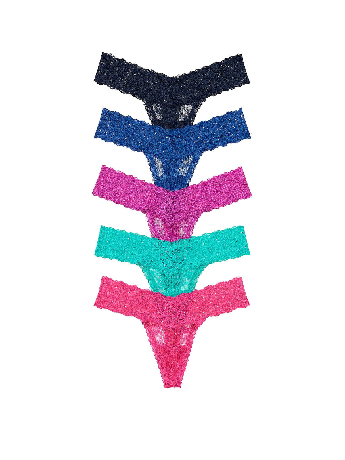 Victoria's Secret Women's Lace Thong Underwear, Panties for Women, Multi Pack (XS-XXL)