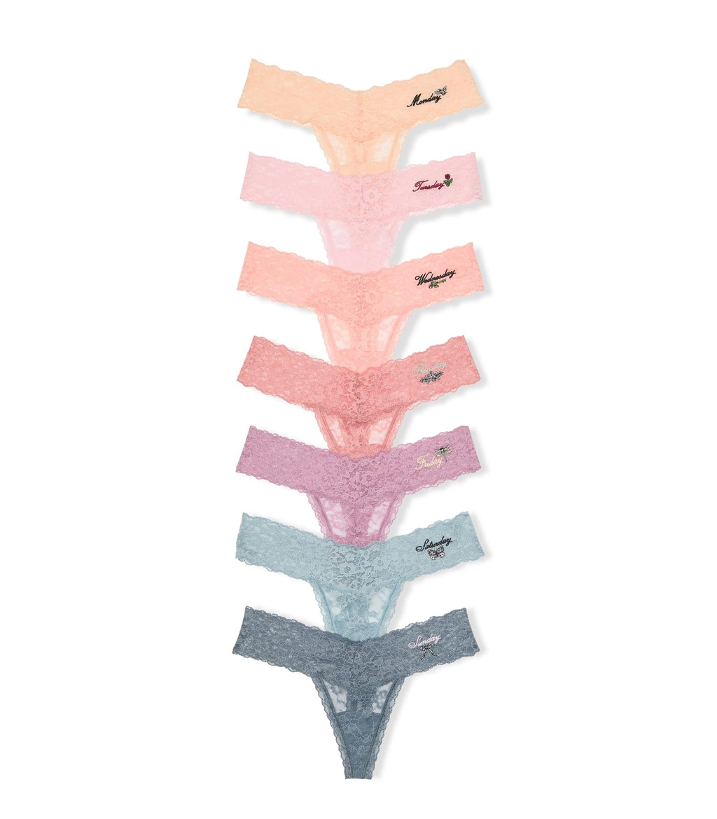 Victoria's Secret Women's Lace Thong Underwear, Panties for Women, Multi Pack (XS-XXL)