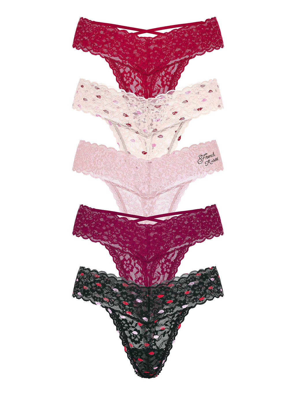 Victoria's Secret Women's Lace Thong Underwear, Panties for Women, Multi Pack (XS-XXL)