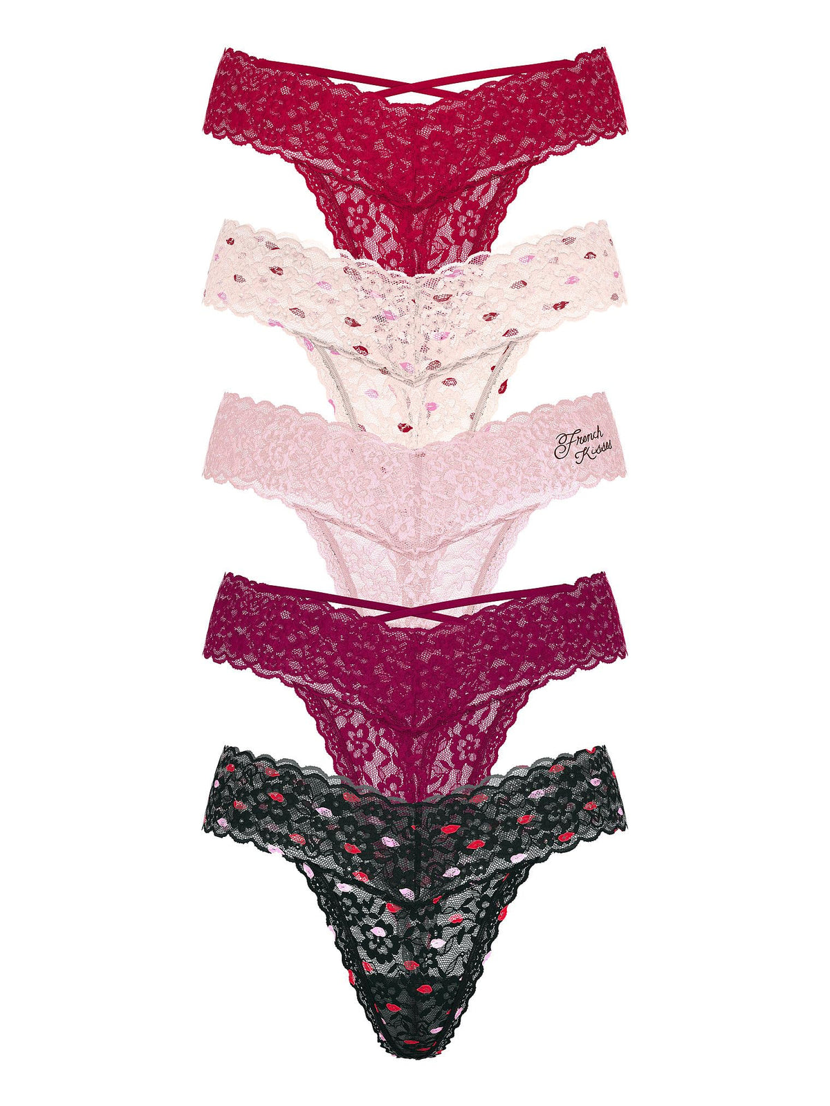 Victoria's Secret Women's Lace Thong Underwear, Panties for Women, Multi Pack (XS-XXL)
