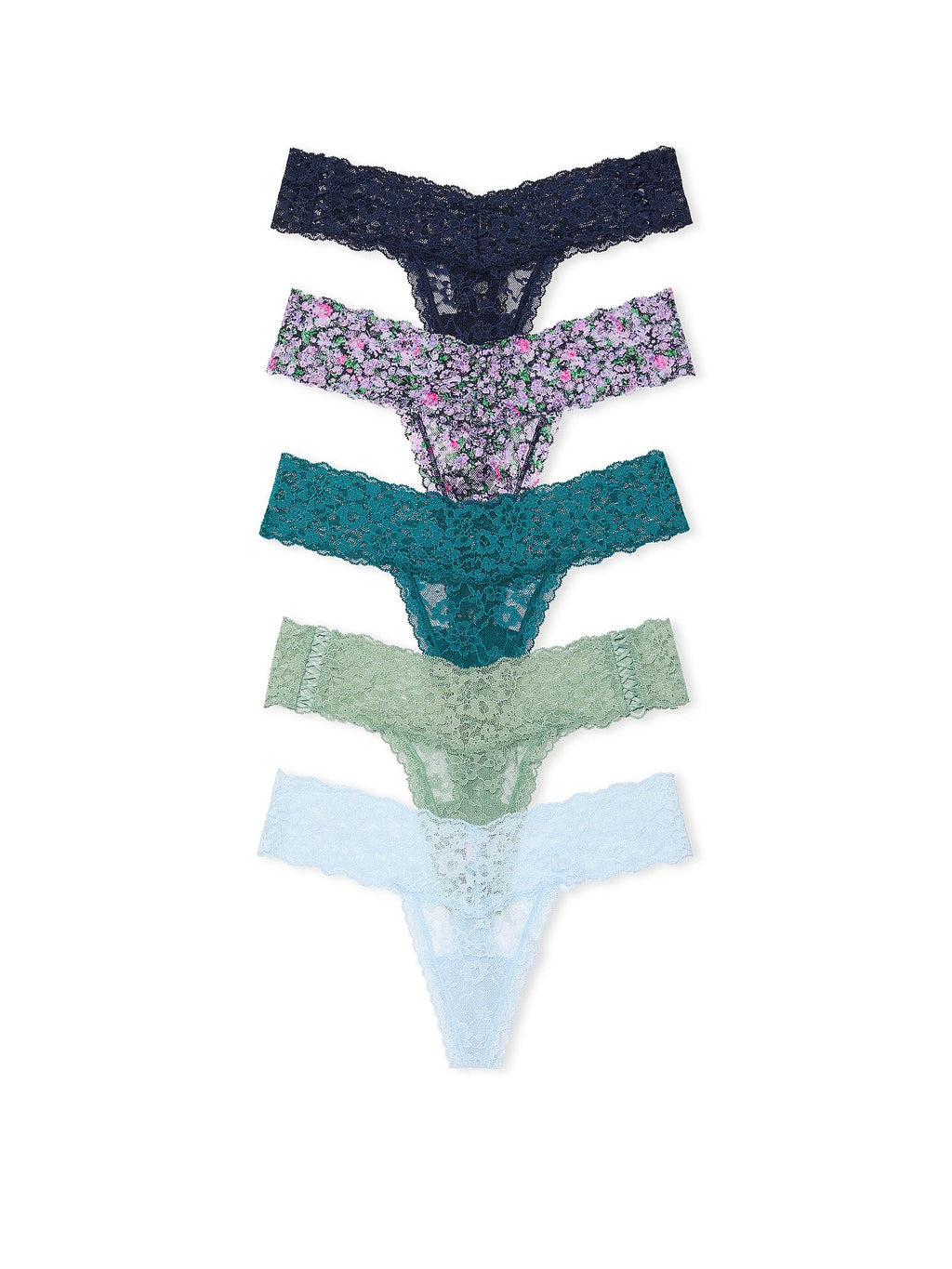 Victoria's Secret Women's Lace Thong Underwear, Panties for Women, Multi Pack (XS-XXL)