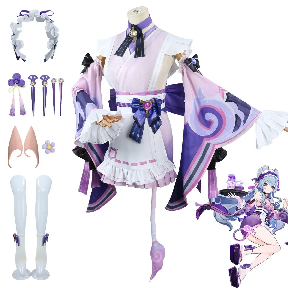 Genshin Yumemizuki Cosplay Kimono – Kawaii Fantasy Set